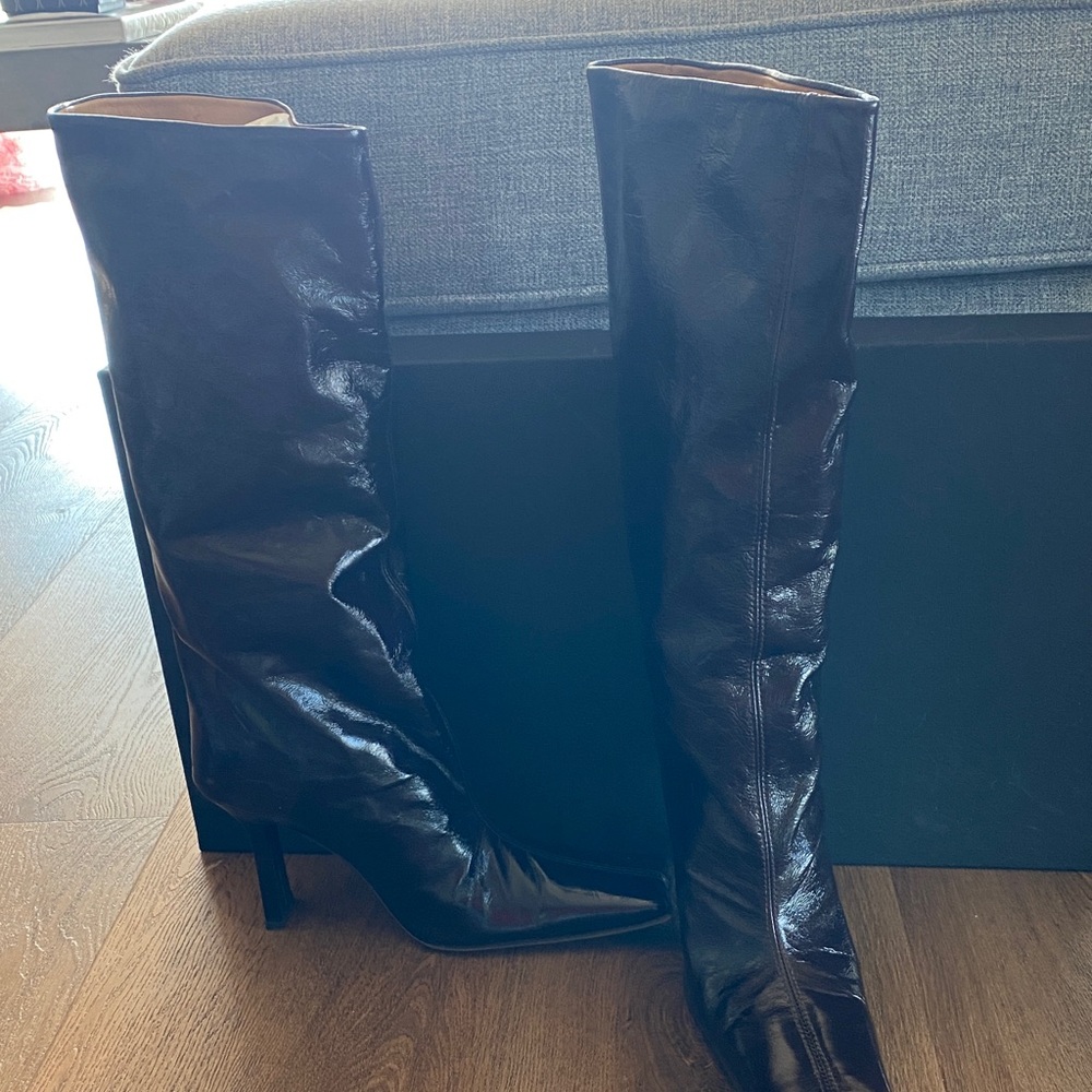 Miista Dark brown patent Knee-High Boots